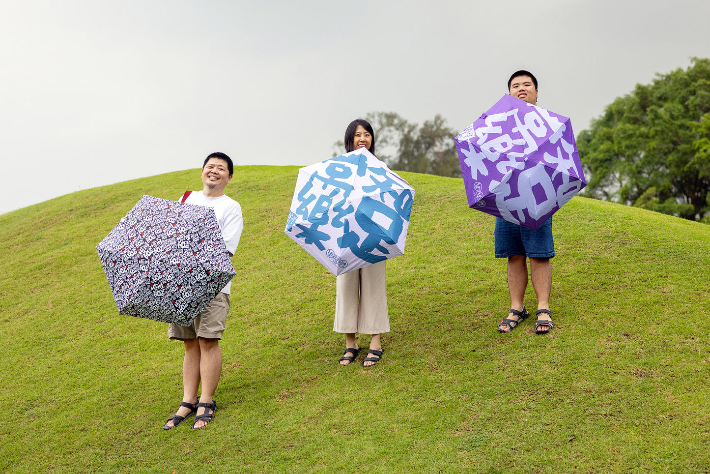 紫色知足常樂 雨伞 Purple Stay Contented umbrella